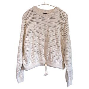 Sweaty Betty Tides High Open Weave Sweater White XS Lightweight Knit